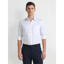 Arrow White Cotton Slim Fit Checks Shirt-picture-41