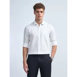 Arrow White Cotton Slim Fit Self Pattern Shirt-picture-16