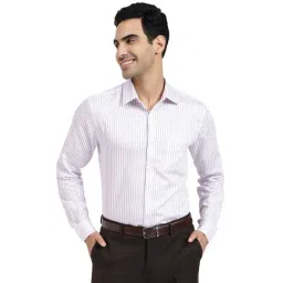 Arrow White Cotton Slim Fit Striped Shirt-picture-17