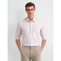 Arrow White Cotton Slim Fit Striped Shirt-picture-40