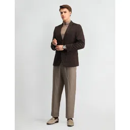 arrow Men Self Design Single Breasted Formal Blazer image 3