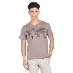 arrow new york Arrow Newyork Beige Cotton Regular Fit Printed T-Shirt-picture-40