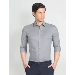 arrow new york Arrow Newyork Grey Cotton Slim Fit Self Pattern Shirt-picture-37