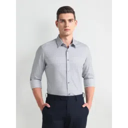 arrow new york Arrow Newyork Grey Cotton Slim Fit Self Pattern Shirt-picture-36