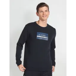 arrow new york Arrow Newyork Navy Blue Cotton Regular Fit Printed Sweatshirt-picture-37