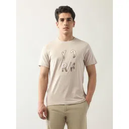 Arrow New York Beige Cotton Regular Fit Printed T-Shirt-picture-21