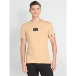 Arrow New York Beige Cotton Regular Fit T-Shirt-picture-23