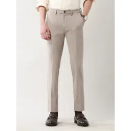 Arrow New York Beige Slim Fit Trousers-image-37