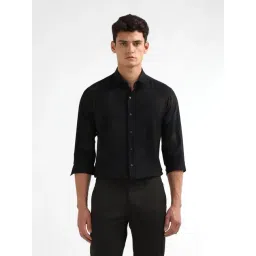 Arrow New York Black Abstract Slim Fit Shirt-picture-30