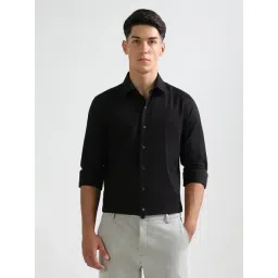 Arrow New York Black Beauty Cotton Slim Fit Self Pattern Shirt-picture-34