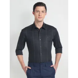 Arrow New York Black Cotton Slim Fit Checks Shirt-picture-20