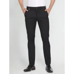 Arrow New York Black Slim Fit Trousers-picture-19