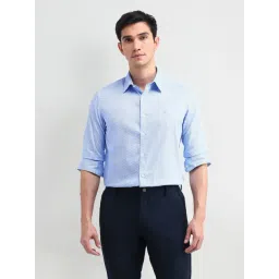 Arrow New York Blue Cotton Slim Fit Printed Shirt-picture-37