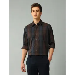 Arrow New York Brown Cotton Slim Fit Checks Shirt-picture-10