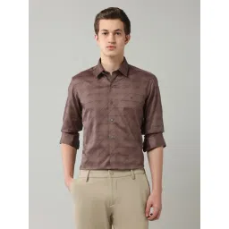 Arrow New York Brown Cotton Slim Fit Printed Shirt-picture-13