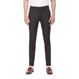 Arrow New York Dark Brown Slim Fit Trousers-image-13