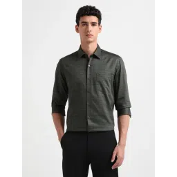 Arrow New York Dark Green Cotton Slim Fit Printed Shirt-picture-19