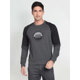 Arrow New York Dark Grey Regular Fit Printed Sweatshirt-picture-24