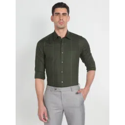 Arrow New York Green Cotton Slim Fit Checks Shirt-picture-35