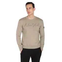 Arrow New York Grey Cotton Regular Fit Embriodery SweatShirt-picture-39