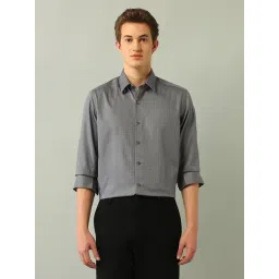 Arrow New York Grey Cotton Slim Fit Printed Shirt-picture-17