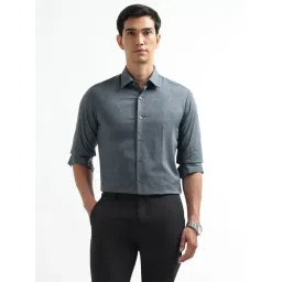 Arrow New York Grey Polyester Textured Slim Fit Shirt-picture-18