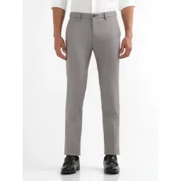 Arrow New York Grey Solid Regular Fit Trousers-picture-41