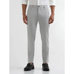 Arrow New York Grey Solid Regular Fit Trousers-picture-12