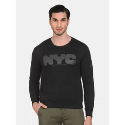 Arrow New York Men Black Printed Pullover Sweatshirt-picture-28