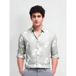 Arrow New York Men Comfort Spread Collar Floral Printed Cotton Slim Fit Formal Shirt-picture-11