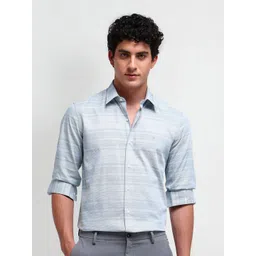 Arrow New York Men Comfort Spread Collar Micro Ditsy Printed Cotton Slim Fit Formal Shirt-image-40