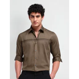 Arrow New York Men Comfort Spread Collar Solid Cotton Slim Fit Formal Shirt-picture-22