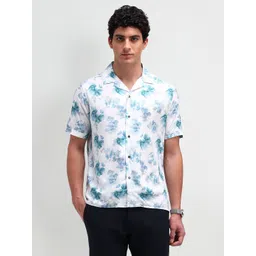 Arrow New York Men Modern Cuban Collar Floral Printed Cotton Slim Fit Casual Shirt-picture-19
