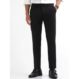 Arrow New York Men Self Design Mid-Rise Slim Fit Trousers-picture-20