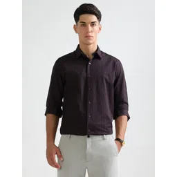 Arrow New York Men Slim Fit Vertical Striped Spread Collar Pure Cotton Formal Shirt-picture-33