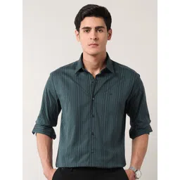 Arrow New York Men Spread Collar Slim Fit Striped Cotton Formal Shirt-picture-25