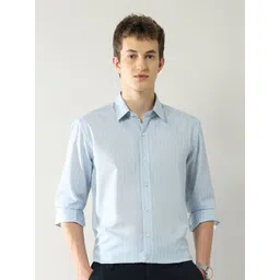 Arrow New York Men Straight Slim Fit Spread Collar Vertical Striped Formal Shirt-picture-39