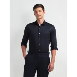 Arrow New York Navy Cotton Slim Fit Shirt-picture-29