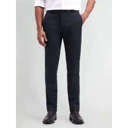 Arrow New York Navy Slim Fit Texture Trousers-picture-39