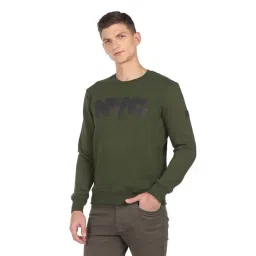 Arrow New York Olive Cotton Regular Fit Printed SweatShirt-picture-32