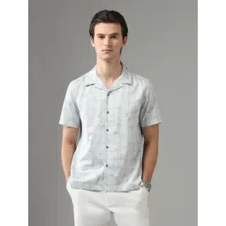 Arrow New York Purple Cotton Slim Fit Checks Shirt-picture-34