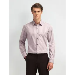 Arrow New York Purple Cotton Slim Fit Striped Shirt-picture-35