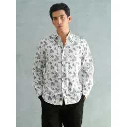 Arrow New York White Cotton Slim Fit Floral Print Shirt-picture-22