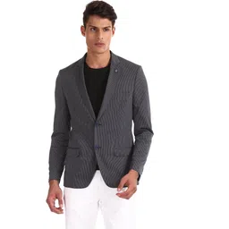 arrow newyork Men Striped Single Breasted Formal Blazer-picture-13