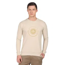 Arrow Sport Beige Cotton Regular Fit Printed SweatShirt-picture-30