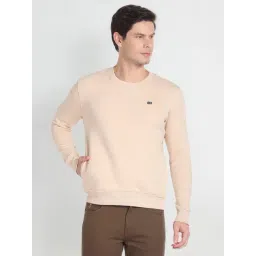Arrow Sport Beige Cotton Regular Fit Sweatshirt-picture-31