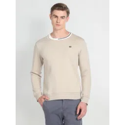 Arrow Sport Beige Cotton Regular Fit Sweatshirt-picture-29