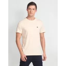 Arrow Sport Beige Cotton Regular Fit T-Shirt-picture-23
