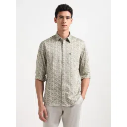 Arrow Sport Beige Cotton Slim Fit Floral Print Shirt-picture-46