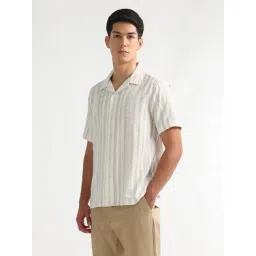Arrow Sport Beige Striped Regular Fit Shirt image 4